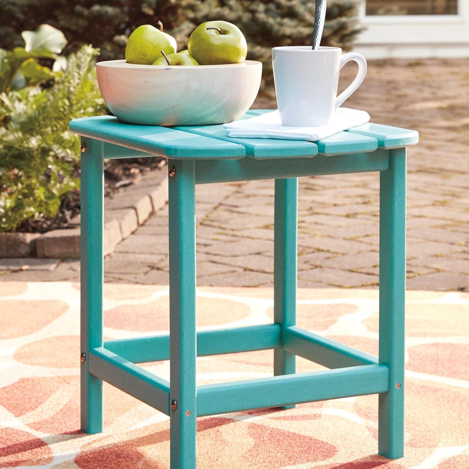 imageSignature Design by Ashley Sundown Treasure Modern Weather Resistant Outdoor End Table BlackTurquoise