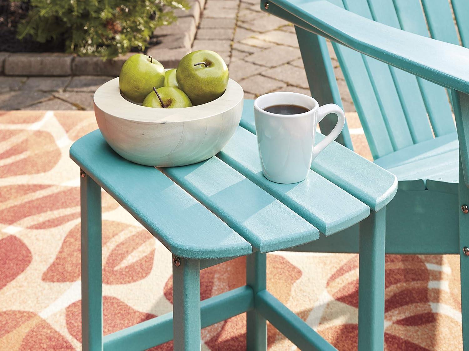 imageSignature Design by Ashley Sundown Treasure Modern Weather Resistant Outdoor End Table BlackTurquoise