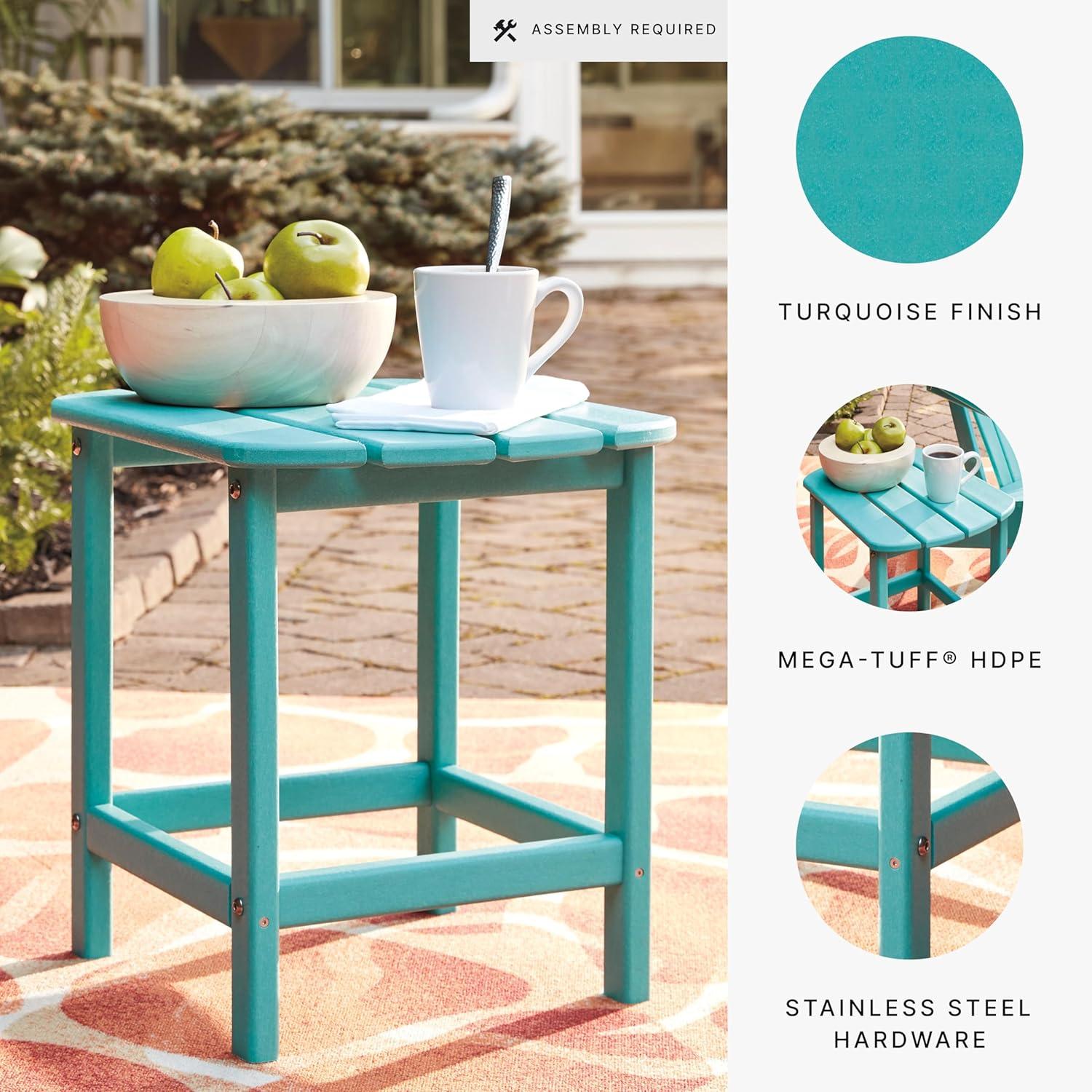 imageSignature Design by Ashley Sundown Treasure Modern Weather Resistant Outdoor End Table BlackTurquoise