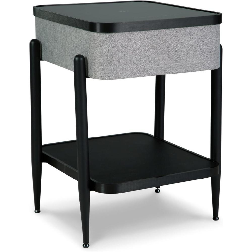 imageSignature Design by Ashley Jorvalee Contemporary Rectangular Accent Table with Storage Black amp Gray