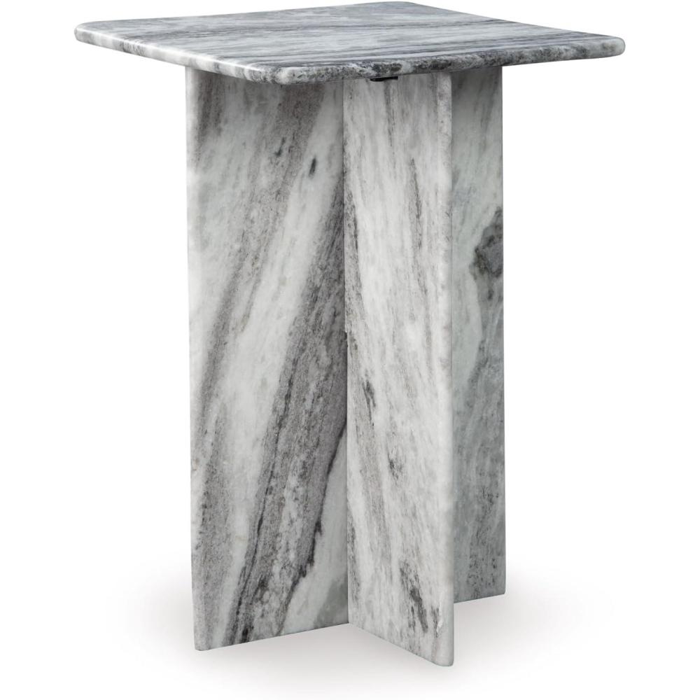 imageSignature Design by Ashley Keithwell Contemporary Marble Top Accent Table GraySquare