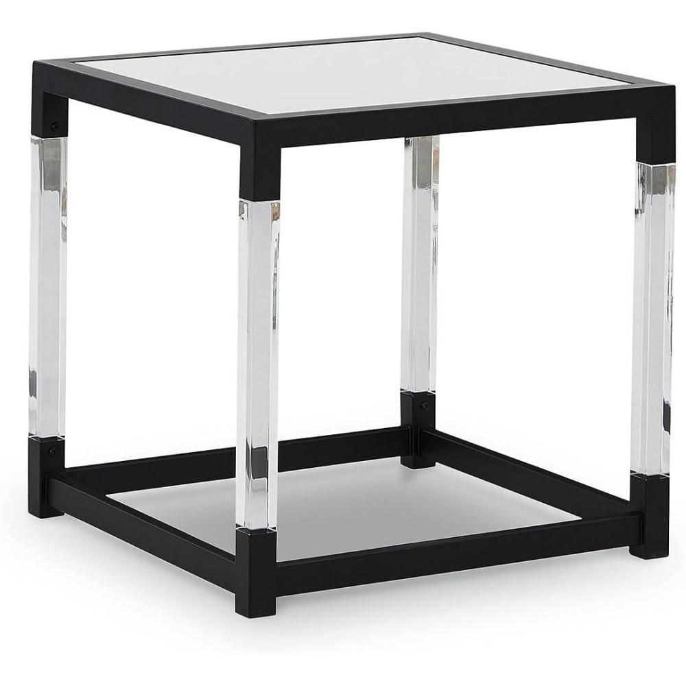 imageSignature Design by Ashley Nallynx Contemporary Glass End Table Black