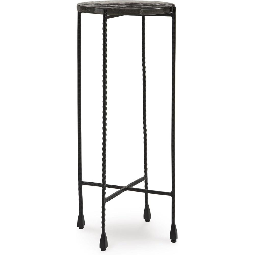 imageSignature Design by Ashley Newgoren Industrial Accent Table with Rod Legs Clear amp Black