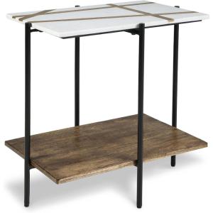 Signature Design by Ashley Braxmore Accent Table, White & Light Brown