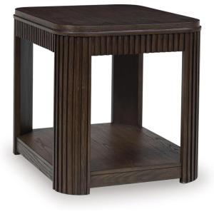 Signature Design by Ashley Carlibrie Contemporary End Table with Open Shelf, Dark Brown