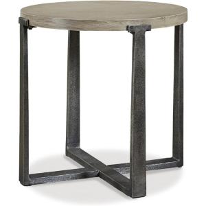 Signature Design by Ashley Dalenville Industrial Round End Table, Gray
