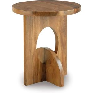 Signature Design by Ashley Hollbourne Modern Wood Accent Table, Light Brown