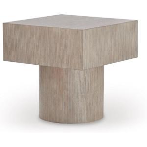 Signature Design by Ashley Jorielyn Contemporary Square End Table, Geometric Silhouette, Hardwood Solids, 24″ W x 24″ D x 24.13″ H, Light Grayish Brown