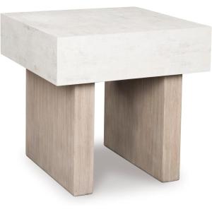 Signature Design by Ashley Jorlaina Contemporary End Table, Heat Resistant, Scratch Resistant, Beige & Light Brown
