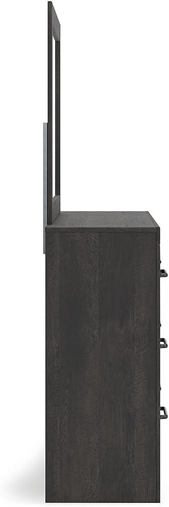 imageSignature Design by Ashley Delmorta Rustic Panel Bed Foundation or Box Spring Needed Full GrayDresser and Mirror