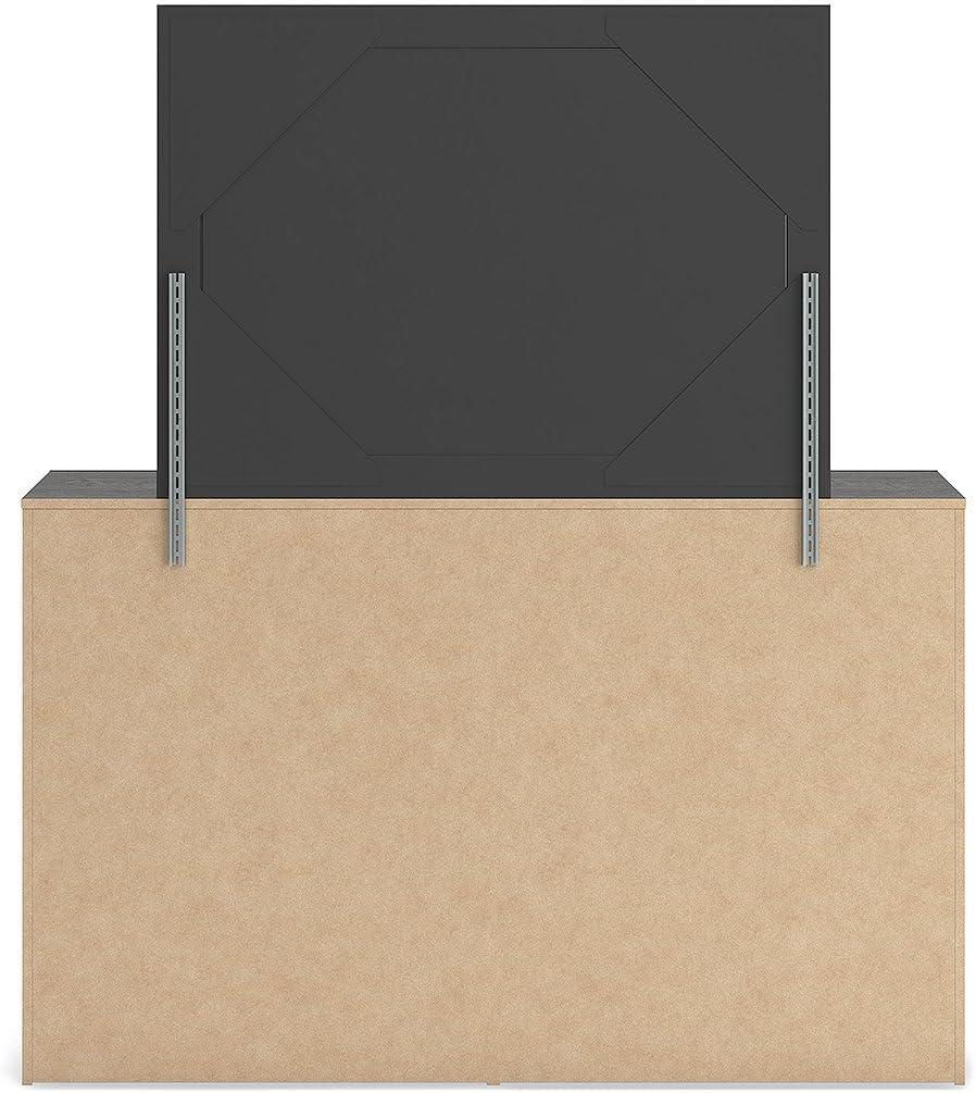imageSignature Design by Ashley Delmorta Rustic Panel Bed Foundation or Box Spring Needed Full GrayDresser and Mirror