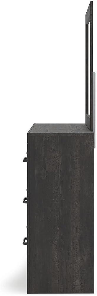 imageSignature Design by Ashley Delmorta Rustic Panel Bed Foundation or Box Spring Needed Full GrayDresser and Mirror