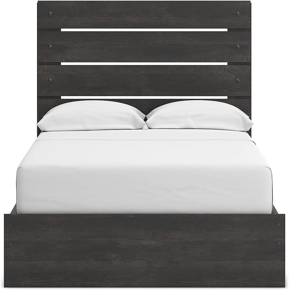 imageSignature Design by Ashley Delmorta Rustic Panel Bed Foundation or Box Spring Needed Full GrayPanel Bed with Storage