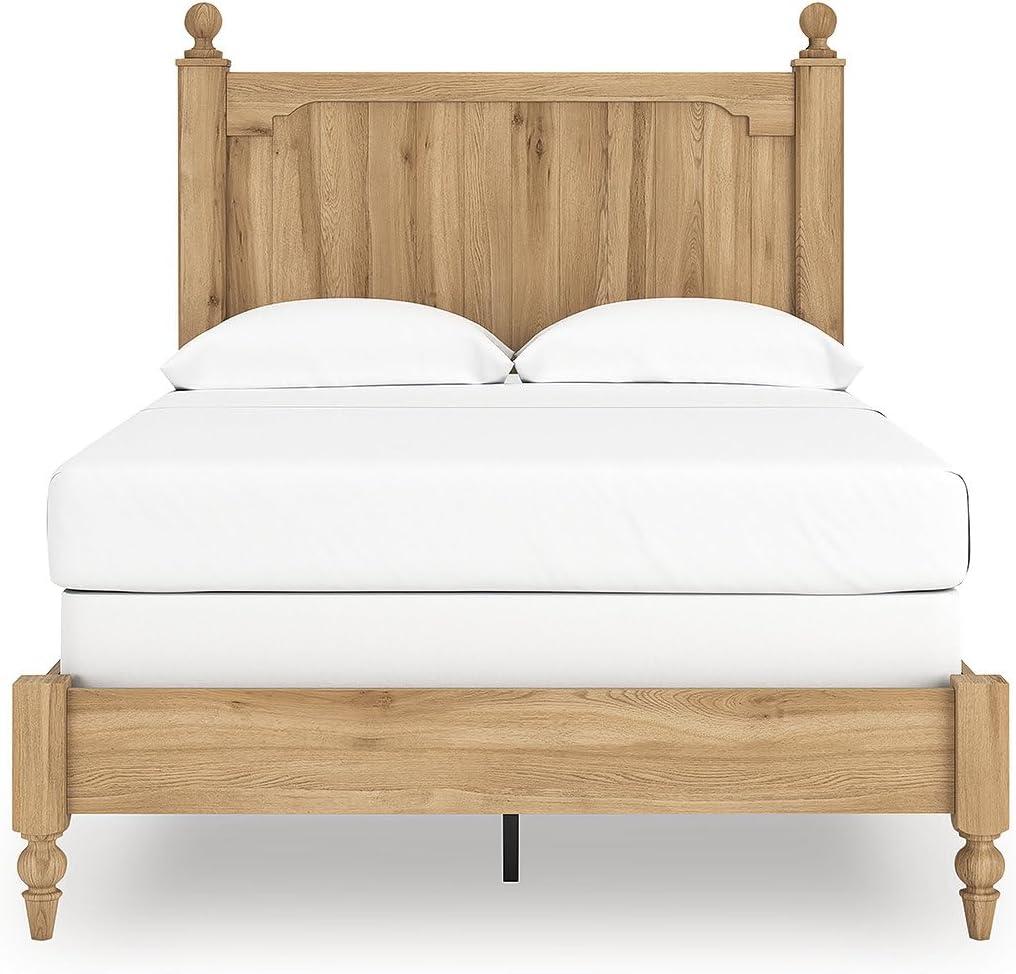imageSignature Design by Ashley Galletyn Country Rustic Panel Bed Foundation or Box Spring Needed Twin Light BrownFull Panel Bed