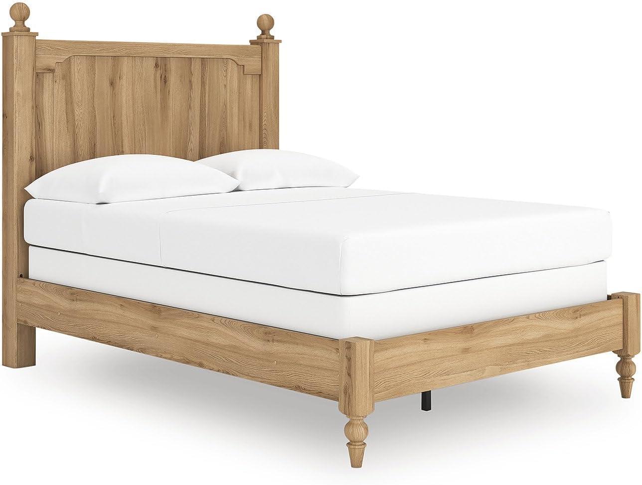imageSignature Design by Ashley Galletyn Country Rustic Panel Bed Foundation or Box Spring Needed Twin Light BrownFull Panel Bed