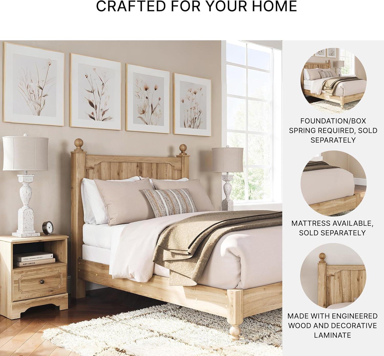 imageSignature Design by Ashley Galletyn Country Rustic Panel Bed Foundation or Box Spring Needed Twin Light BrownFull Panel Bed