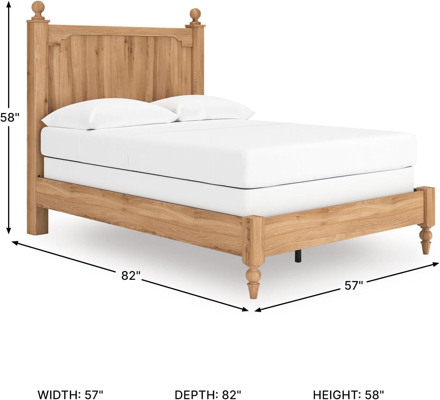 imageSignature Design by Ashley Galletyn Country Rustic Panel Bed Foundation or Box Spring Needed Twin Light BrownFull Panel Bed