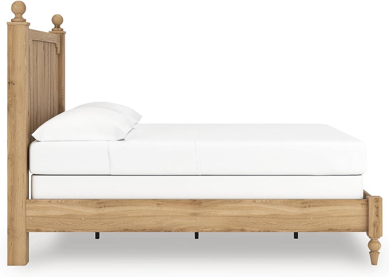 imageSignature Design by Ashley Galletyn Country Rustic Panel Bed Foundation or Box Spring Needed Twin Light BrownFull Panel Bed