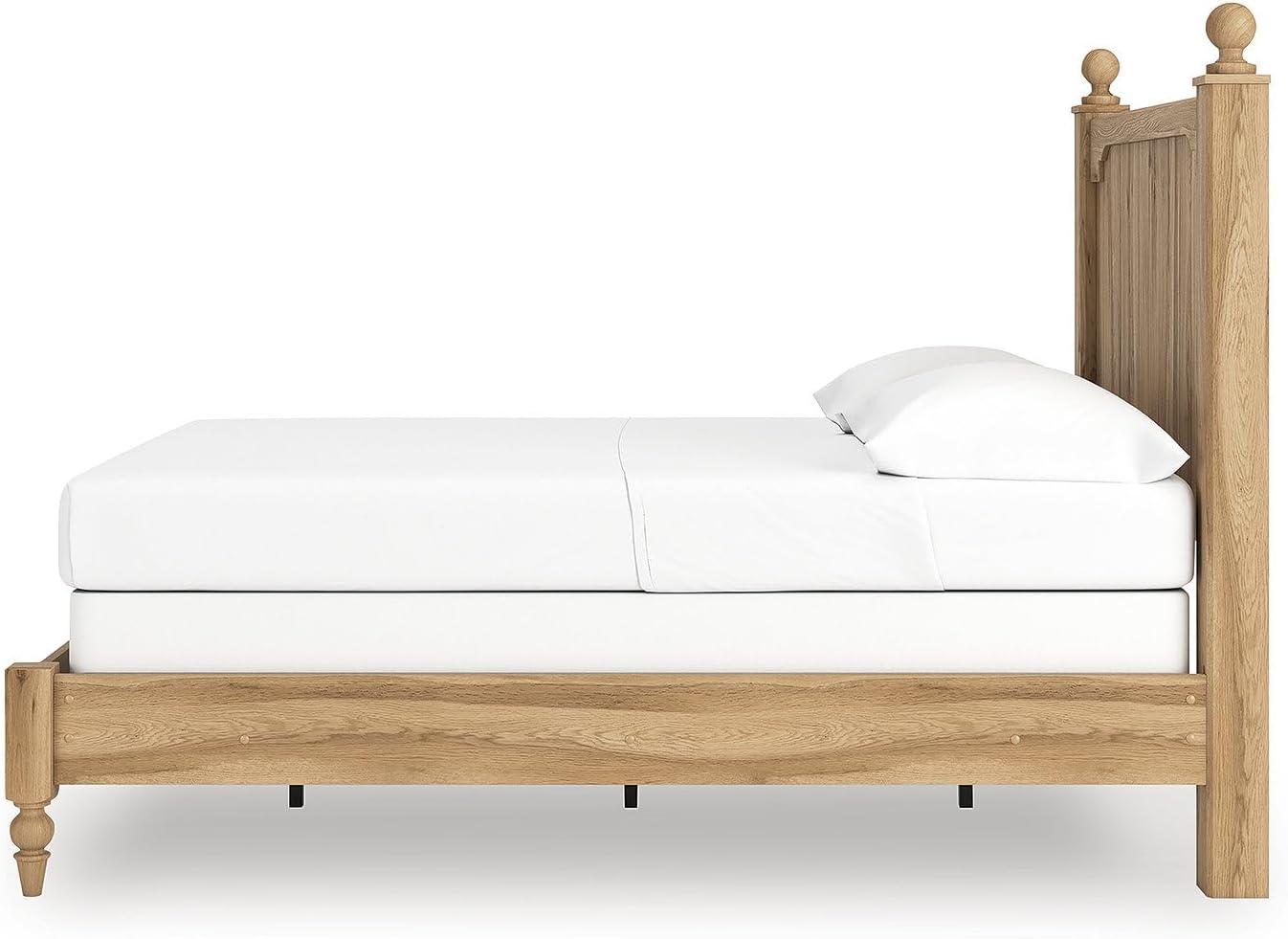 imageSignature Design by Ashley Galletyn Country Rustic Panel Bed Foundation or Box Spring Needed Twin Light BrownFull Panel Bed