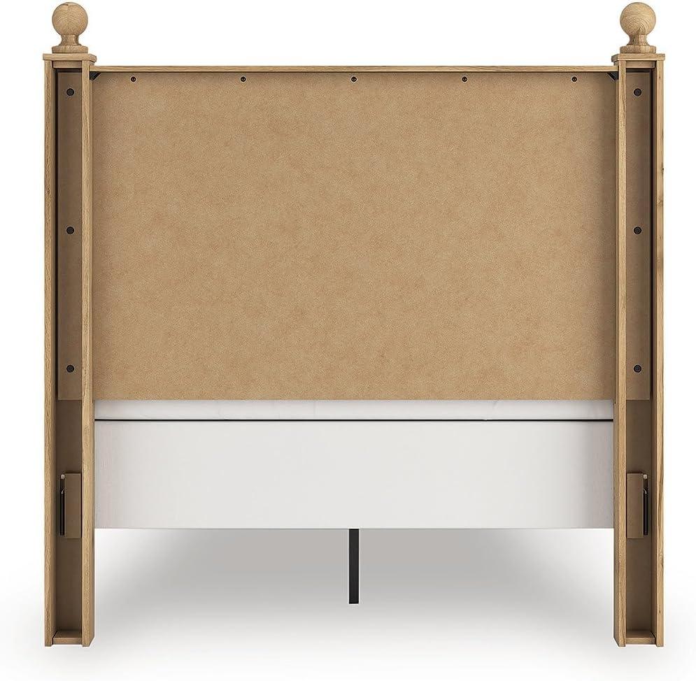 imageSignature Design by Ashley Galletyn Country Rustic Panel Bed Foundation or Box Spring Needed Twin Light BrownFull Panel Bed