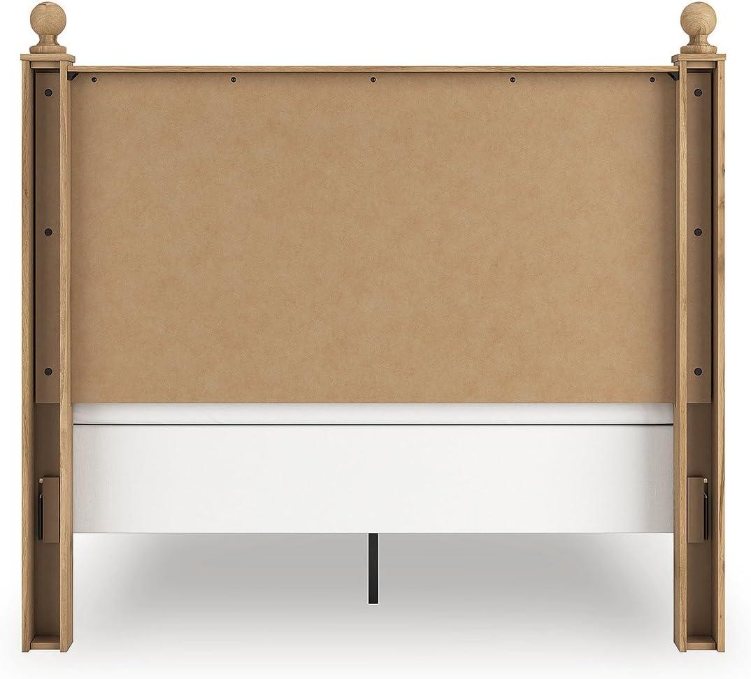 imageSignature Design by Ashley Galletyn Country Rustic Panel Bed Foundation or Box Spring Needed Twin Light BrownQueen Panel Bed
