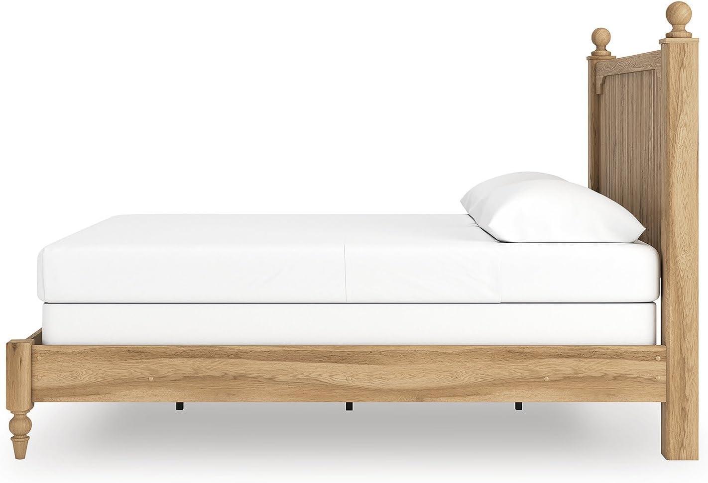 imageSignature Design by Ashley Galletyn Country Rustic Panel Bed Foundation or Box Spring Needed Twin Light BrownQueen Panel Bed