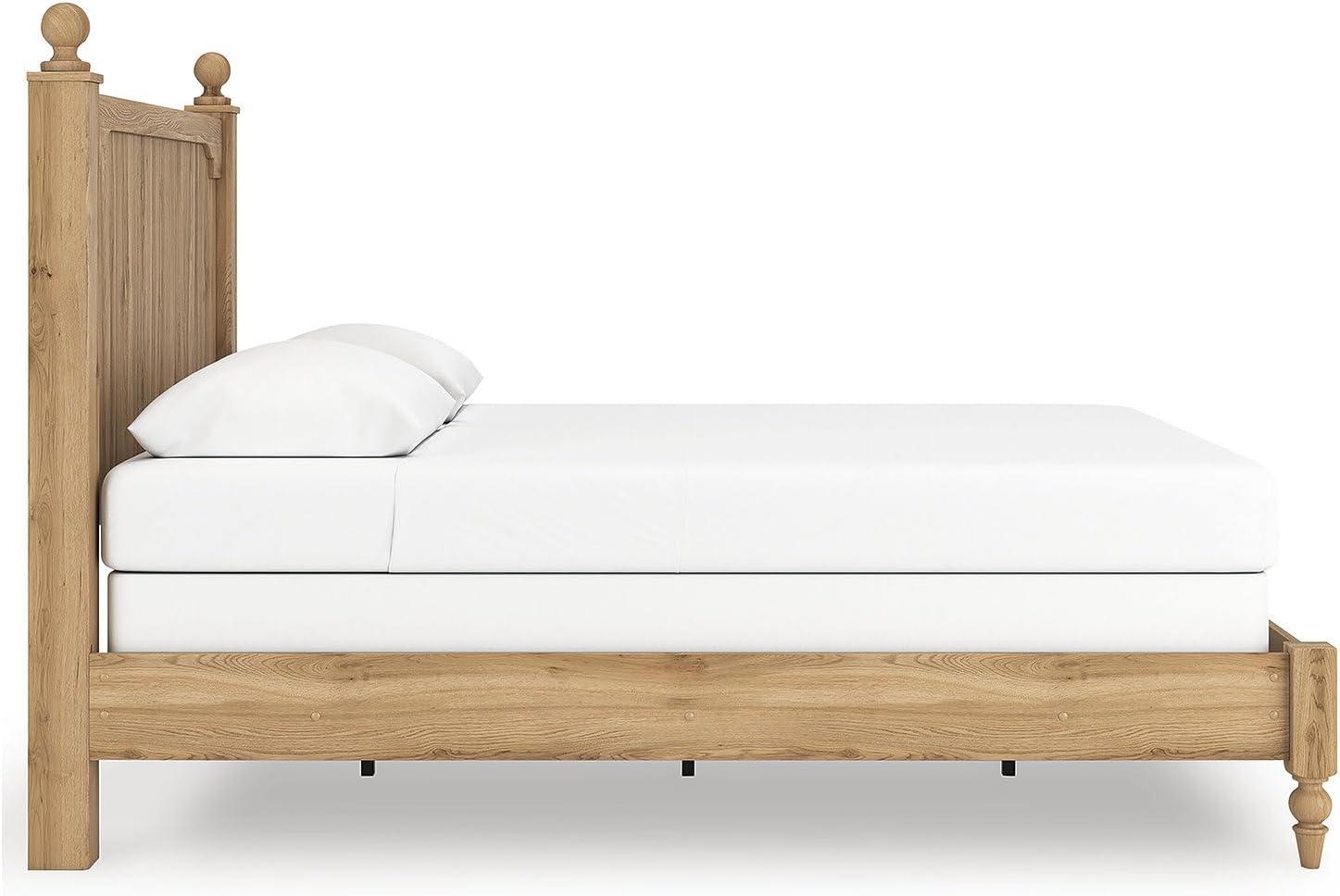 imageSignature Design by Ashley Galletyn Country Rustic Panel Bed Foundation or Box Spring Needed Twin Light BrownQueen Panel Bed