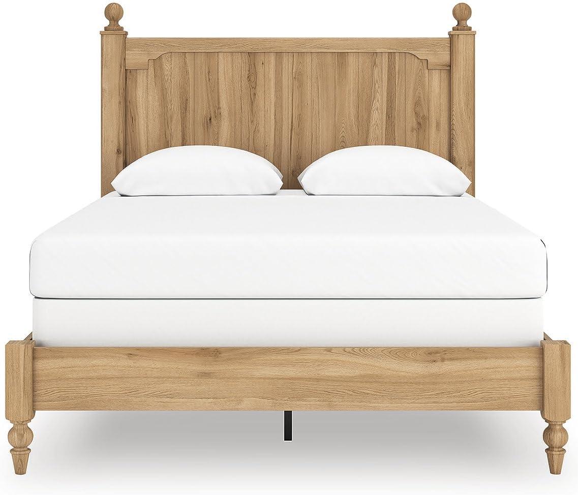 imageSignature Design by Ashley Galletyn Country Rustic Panel Bed Foundation or Box Spring Needed Twin Light BrownQueen Panel Bed