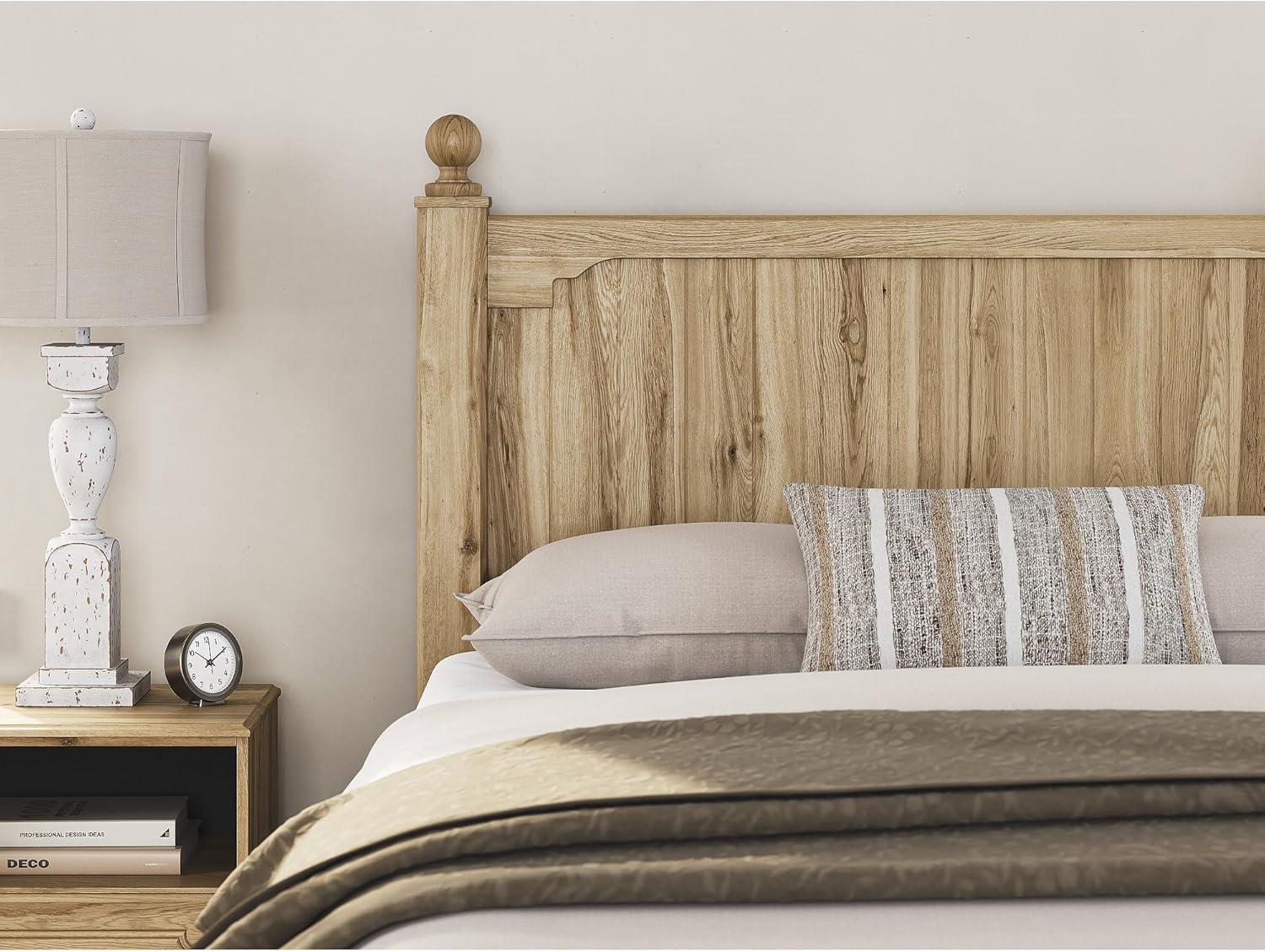 imageSignature Design by Ashley Galletyn Country Rustic Panel Bed Foundation or Box Spring Needed Twin Light BrownQueen Panel Bed