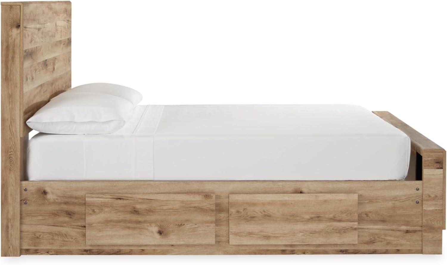 imageSignature Design by Ashley Hyanna Rustic Full Platform Bed with 2 Side Storage Drawer Foundation or Box Spring Not Needed Light BrownFull