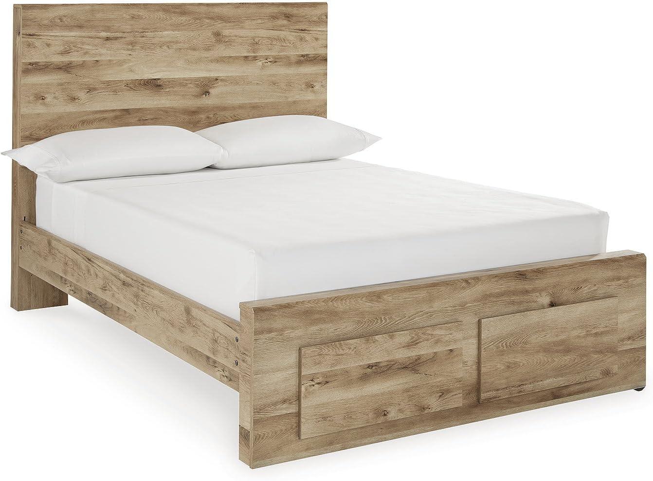 imageSignature Design by Ashley Hyanna Rustic Full Platform Bed with 2 Side Storage Drawer Foundation or Box Spring Not Needed Light BrownFull