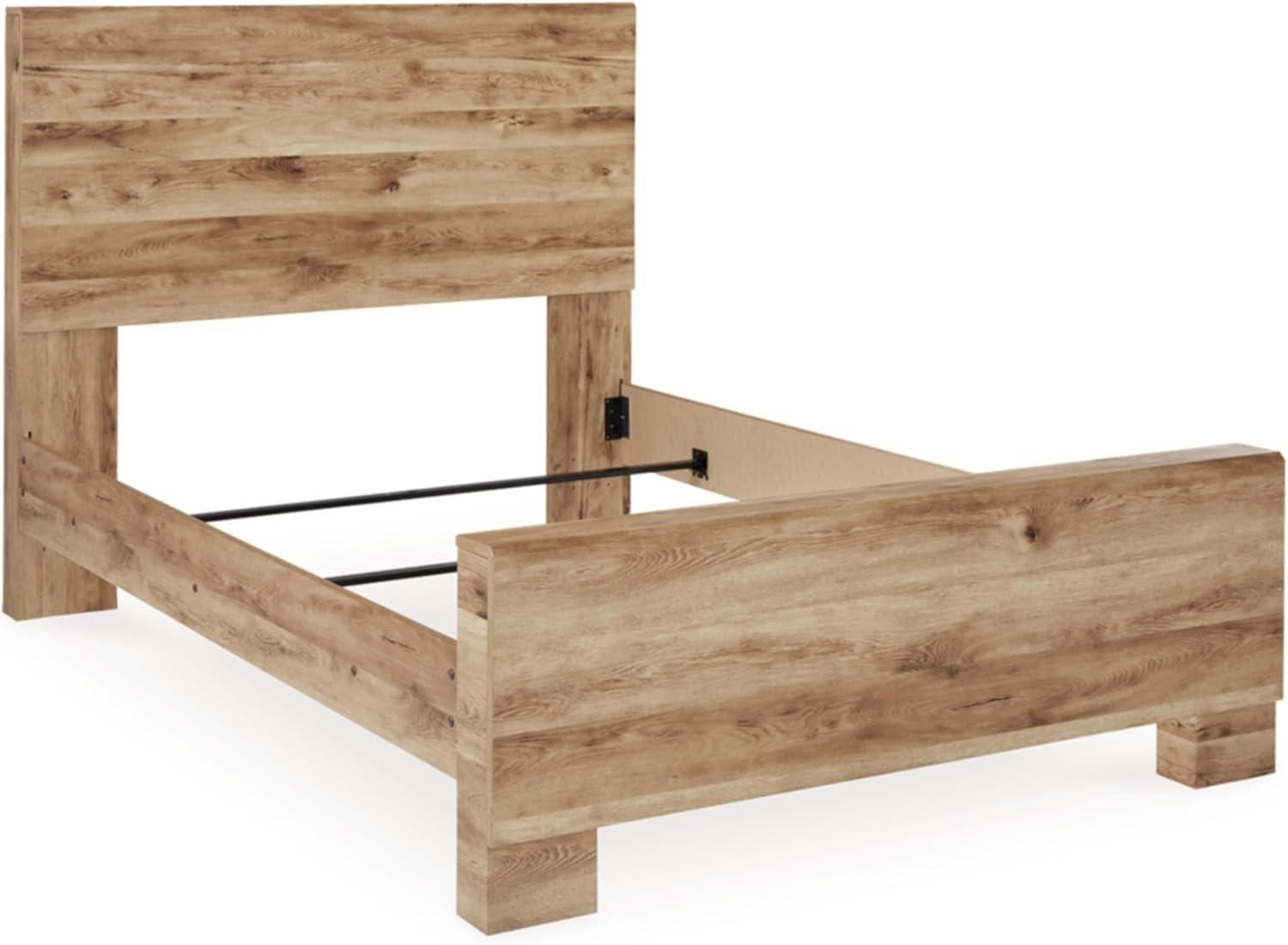 imageSignature Design by Ashley Hyanna Rustic Full Platform Bed with 2 Side Storage Drawer Foundation or Box Spring Not Needed Light BrownFull
