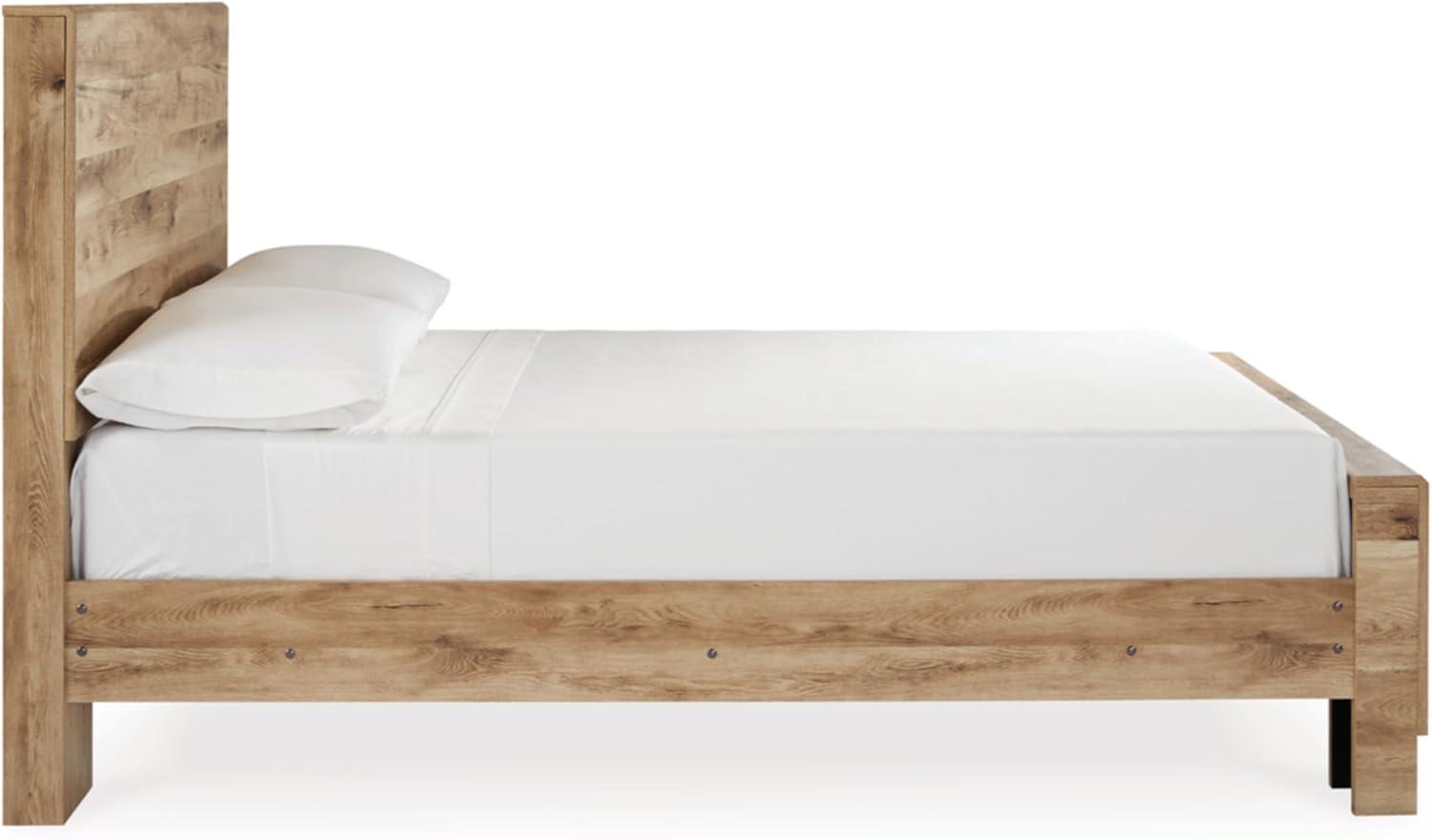 imageSignature Design by Ashley Hyanna Rustic Full Platform Bed with 2 Side Storage Drawer Foundation or Box Spring Not Needed Light BrownFull