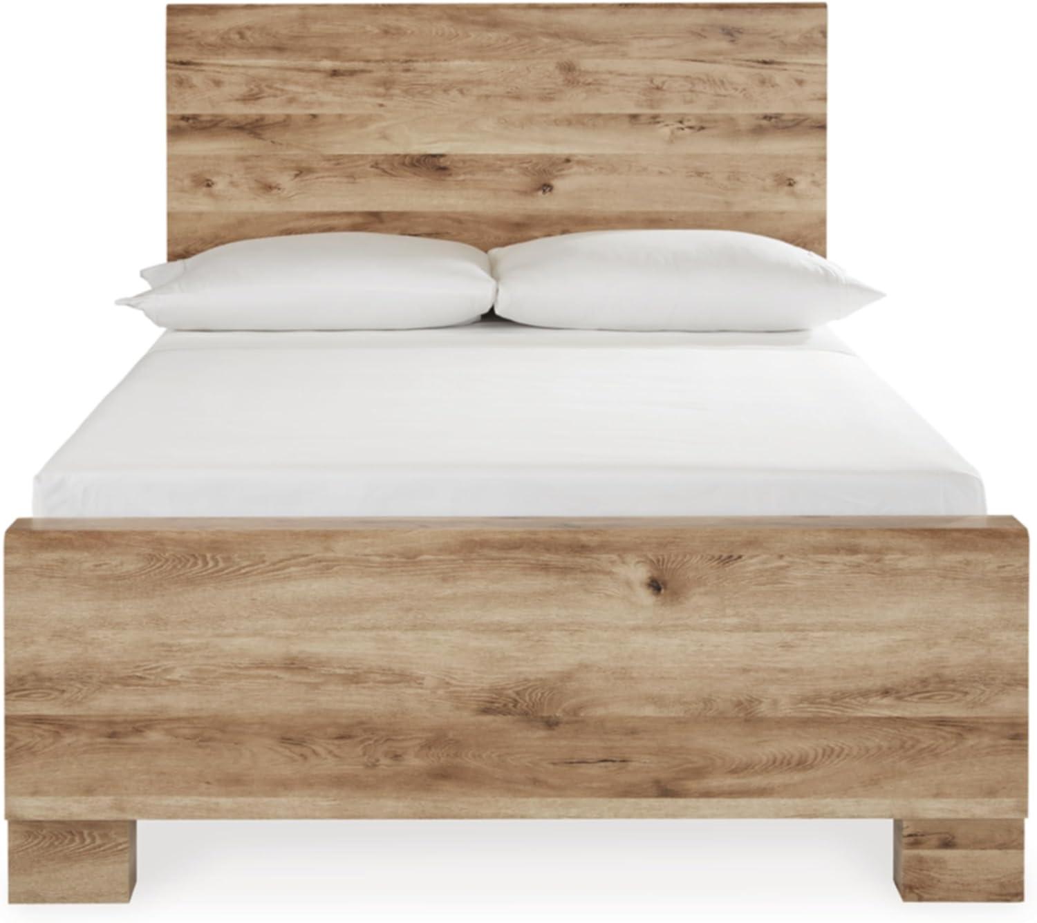 imageSignature Design by Ashley Hyanna Rustic Full Platform Bed with 2 Side Storage Drawer Foundation or Box Spring Not Needed Light BrownFull