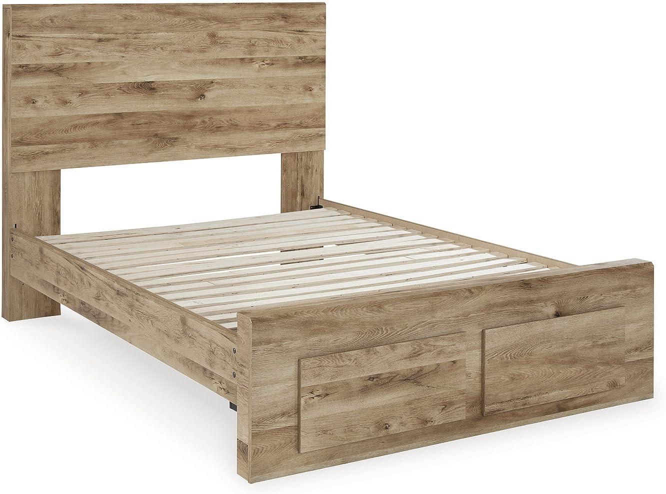 imageSignature Design by Ashley Hyanna Rustic Full Platform Bed with 2 Side Storage Drawer Foundation or Box Spring Not Needed Light BrownFull