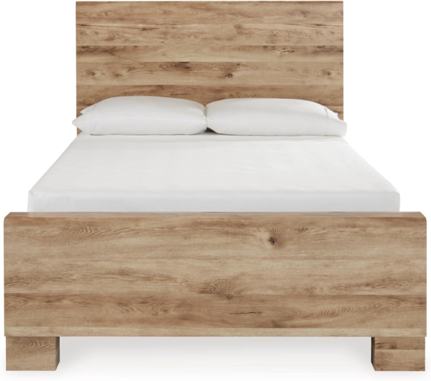 imageSignature Design by Ashley Hyanna Rustic Full Platform Bed with 2 Side Storage Drawer Foundation or Box Spring Not Needed Light BrownFull