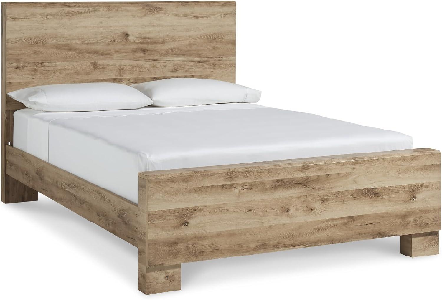 imageSignature Design by Ashley Hyanna Rustic Full Platform Bed with 2 Side Storage Drawer Foundation or Box Spring Not Needed Light BrownFull