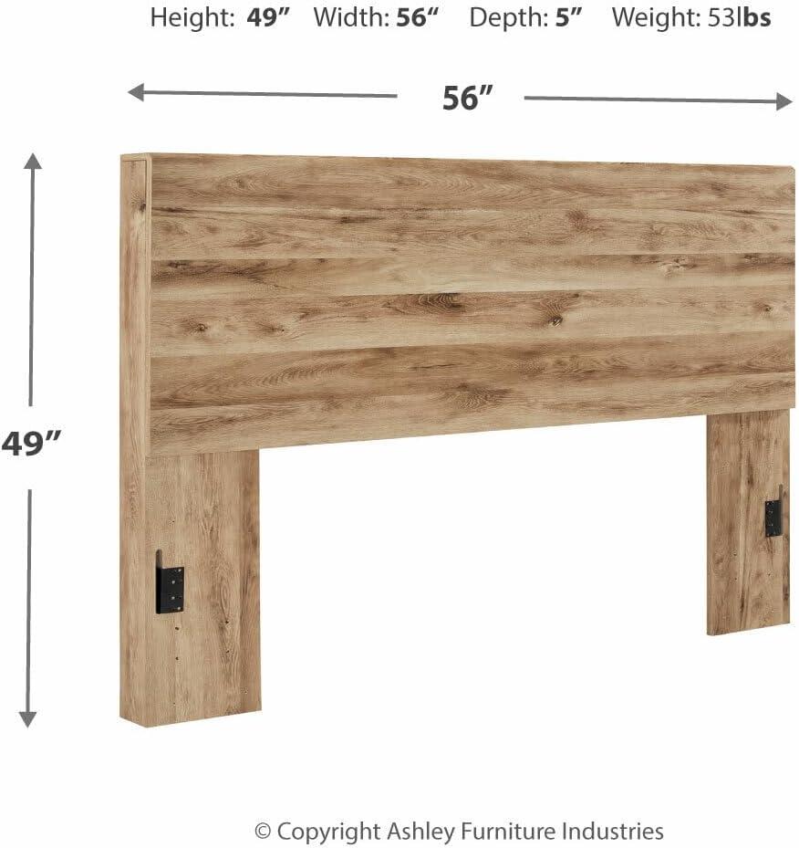 imageSignature Design by Ashley Hyanna Rustic Full Platform Bed with 2 Side Storage Drawer Foundation or Box Spring Not Needed Light BrownFull