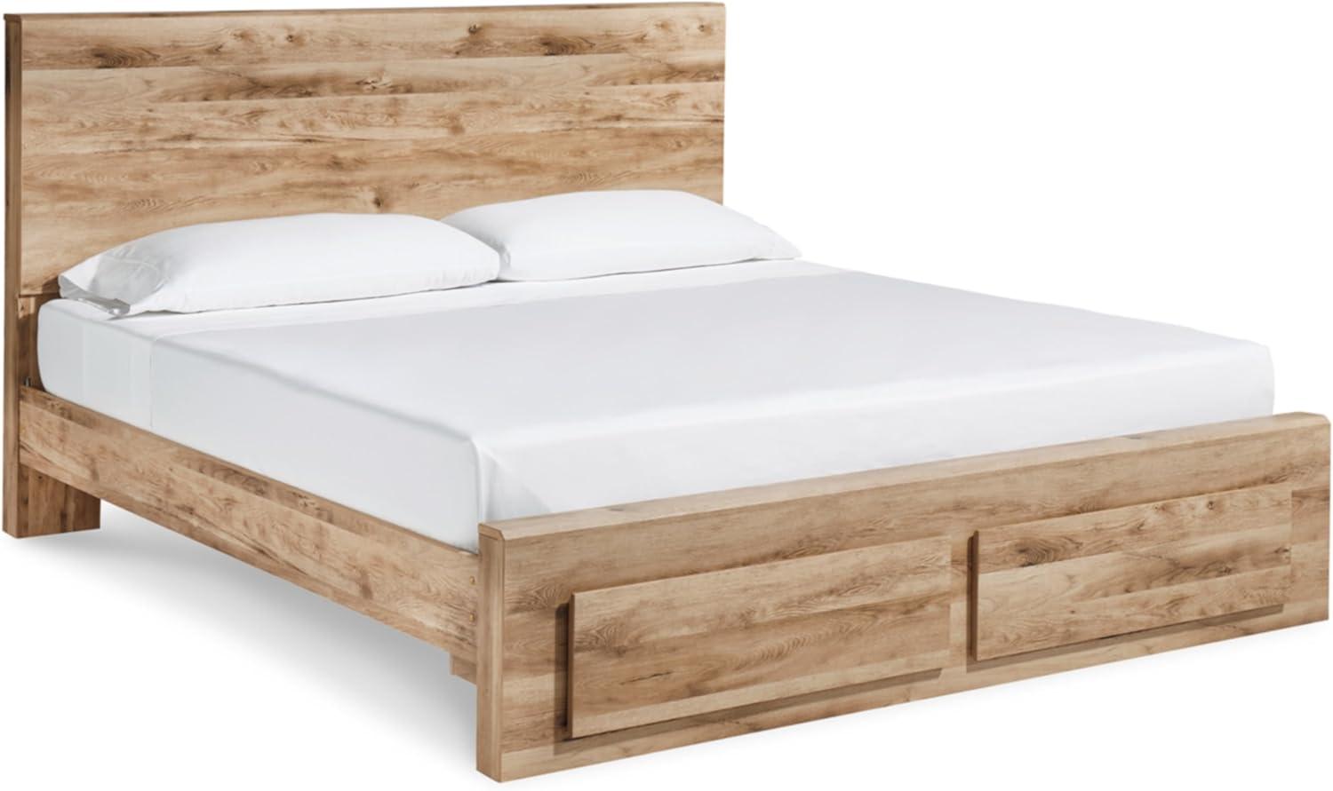 imageSignature Design by Ashley Hyanna Rustic Full Platform Bed with 2 Side Storage Drawer Foundation or Box Spring Not Needed Light BrownKing