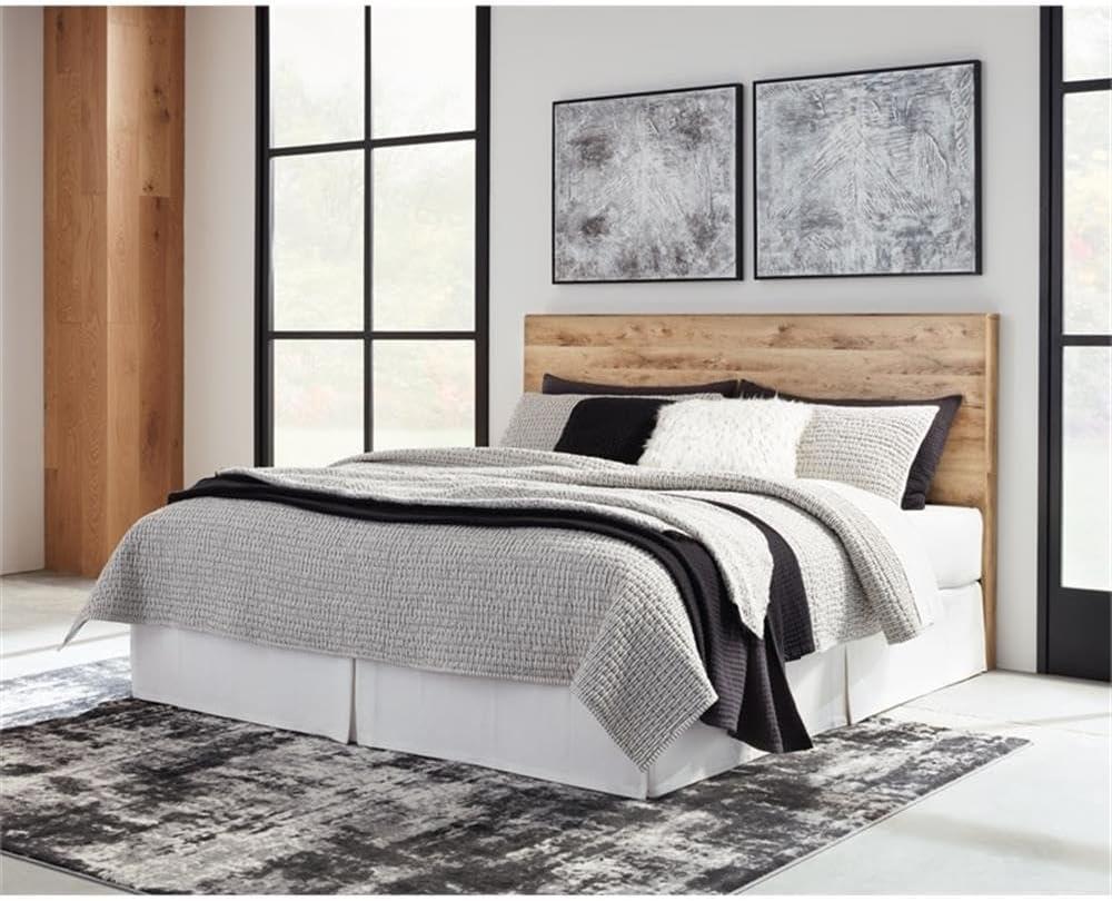 imageSignature Design by Ashley Hyanna Rustic Full Platform Bed with 2 Side Storage Drawer Foundation or Box Spring Not Needed Light BrownKing