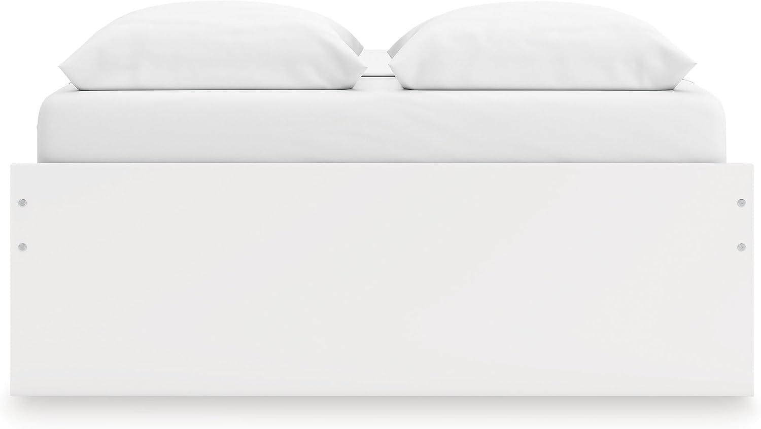imageSignature Design by Ashley Onita Minimalist Panel Platform Bed Foundation or Box Spring Not Needed Full BeigeWhite