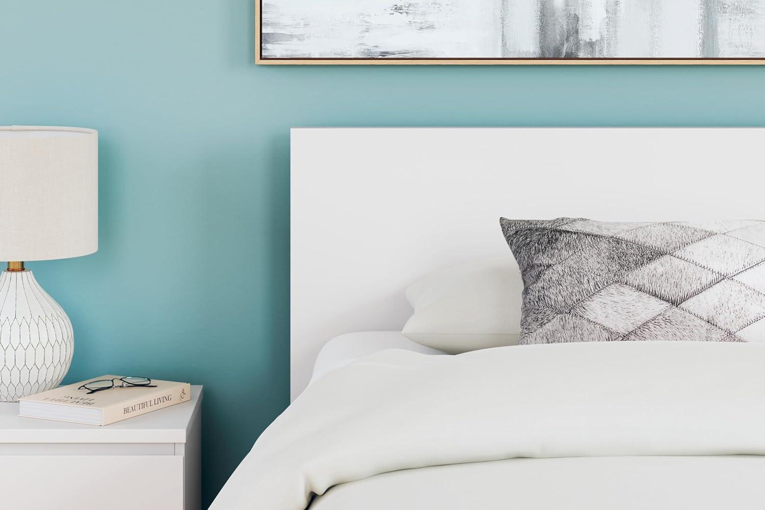 imageSignature Design by Ashley Onita Minimalist Panel Platform Bed Foundation or Box Spring Not Needed Full BeigeWhite