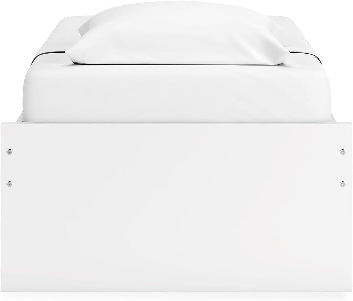 imageSignature Design by Ashley Onita Minimalist Panel Platform Bed Foundation or Box Spring Not Needed Full BeigeWhite