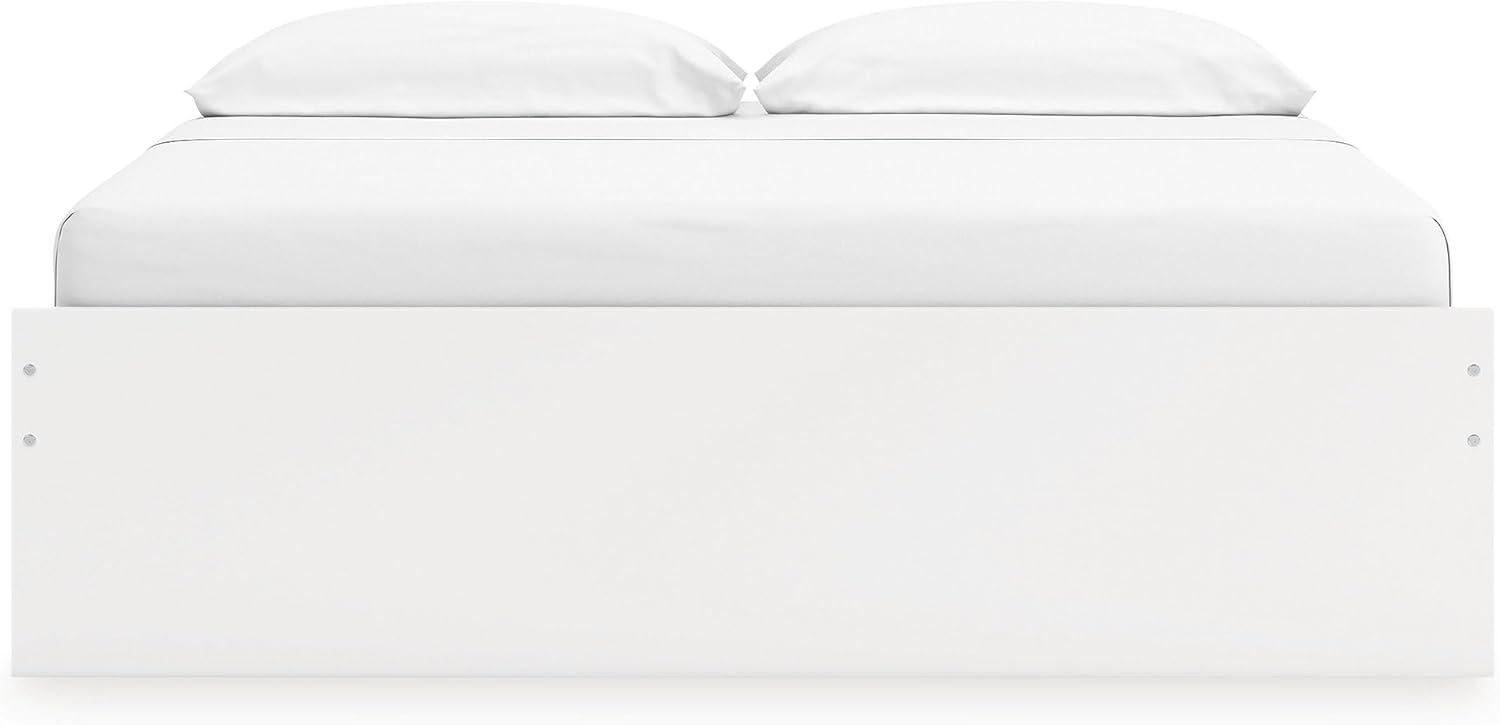 imageSignature Design by Ashley Onita Minimalist Panel Platform Bed Foundation or Box Spring Not Needed Full BeigeWhite