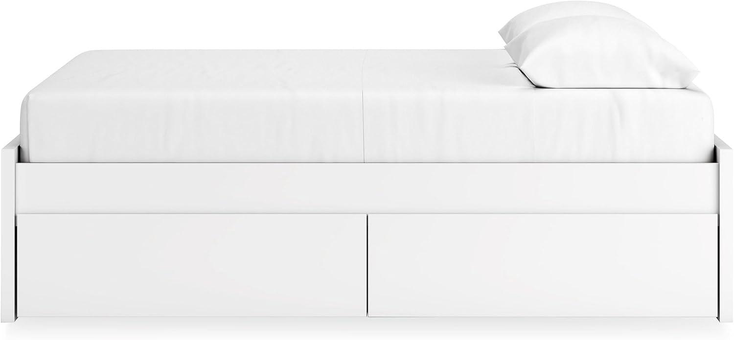 imageSignature Design by Ashley Onita Minimalist Panel Platform Bed Foundation or Box Spring Not Needed Full BeigeWhite