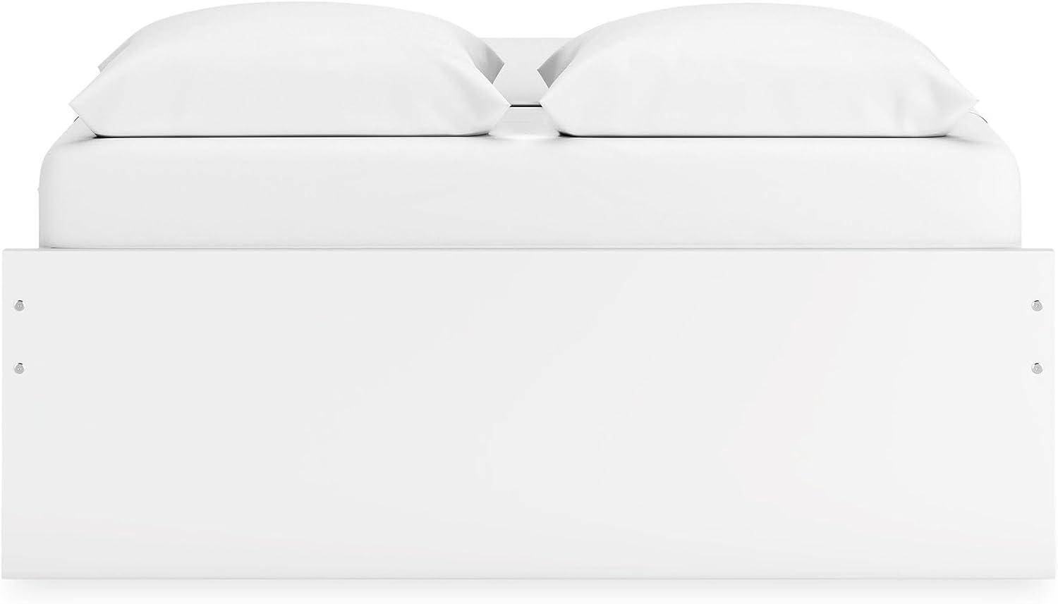 imageSignature Design by Ashley Onita Minimalist Panel Platform Bed Foundation or Box Spring Not Needed Full BeigeWhite