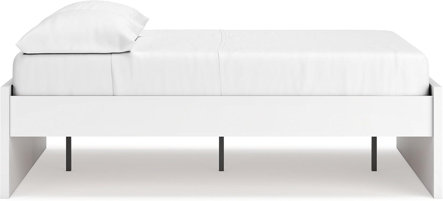 imageSignature Design by Ashley Onita Minimalist Panel Platform Bed Foundation or Box Spring Not Needed Full BeigeWhite