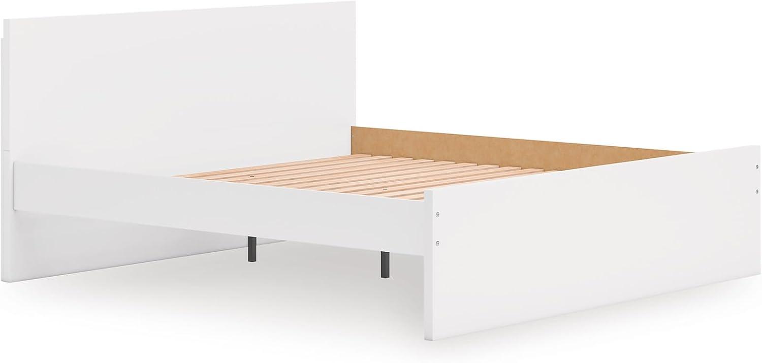 imageSignature Design by Ashley Onita Minimalist Panel Platform Bed Foundation or Box Spring Not Needed Full BeigeWhite