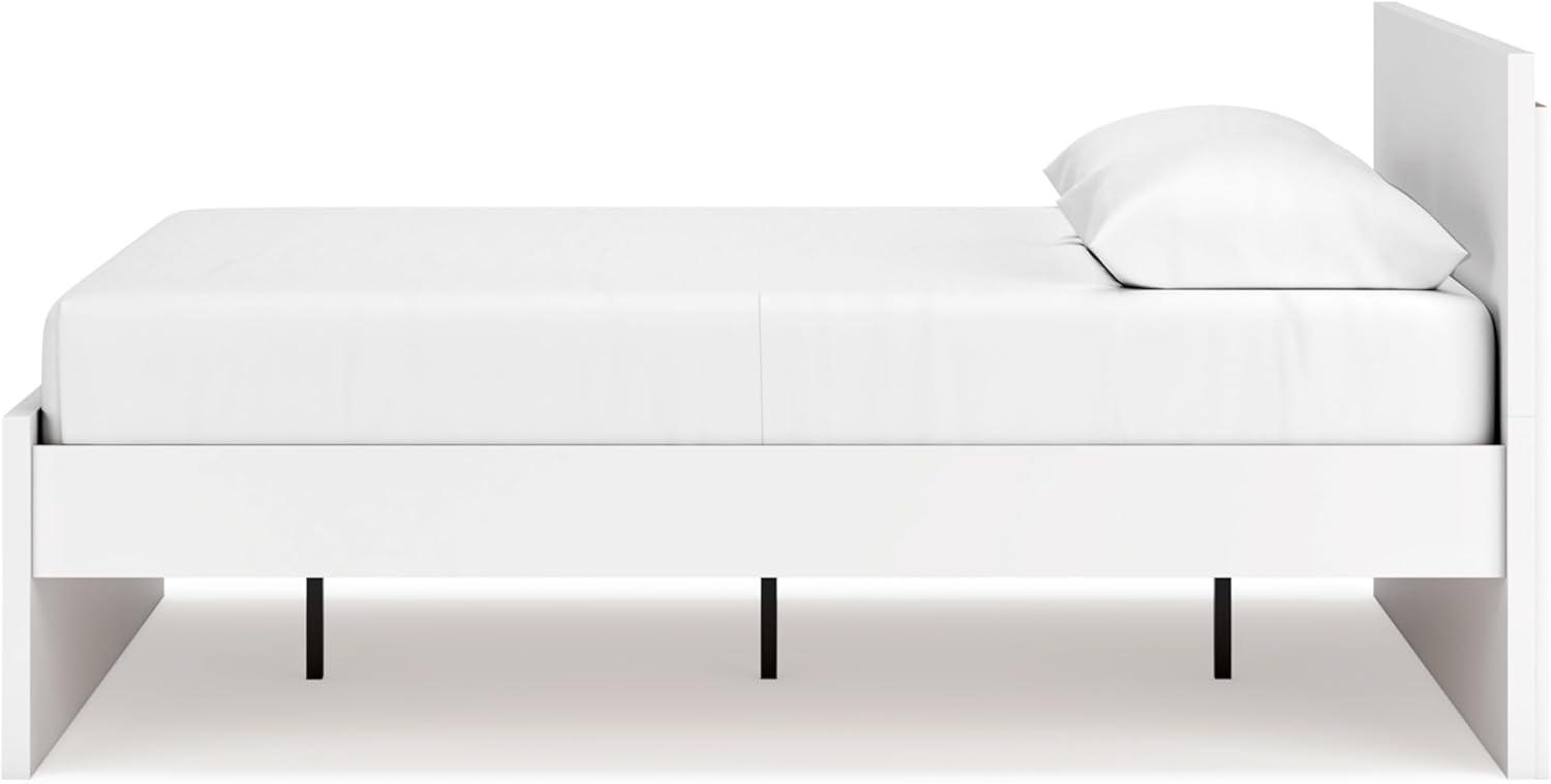 imageSignature Design by Ashley Onita Minimalist Panel Platform Bed Foundation or Box Spring Not Needed Full BeigeWhite