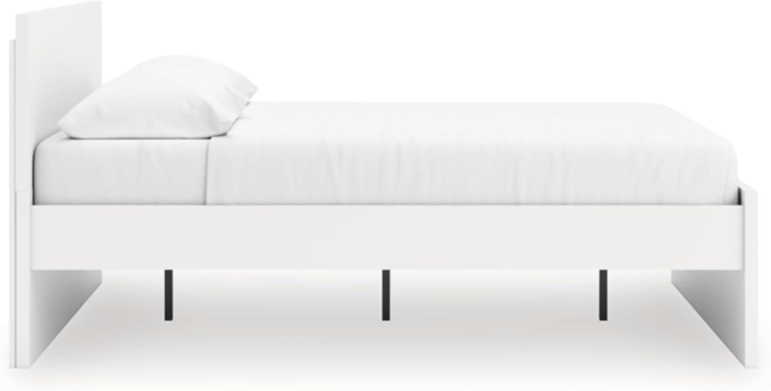 imageSignature Design by Ashley Onita Minimalist Panel Platform Bed Foundation or Box Spring Not Needed Full BeigeWhite